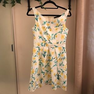 Zara Basic Sleeveless floral fit and flare dress